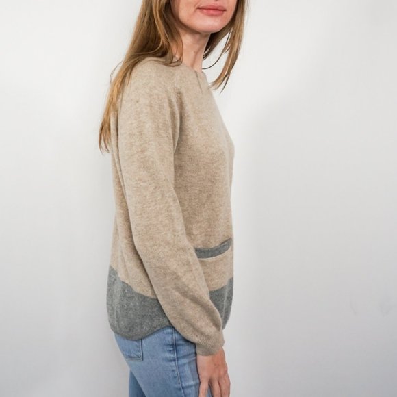 CHINTI & PARKER Oatmeal & Gray Cashmere Sweater - Picture 3 of 7